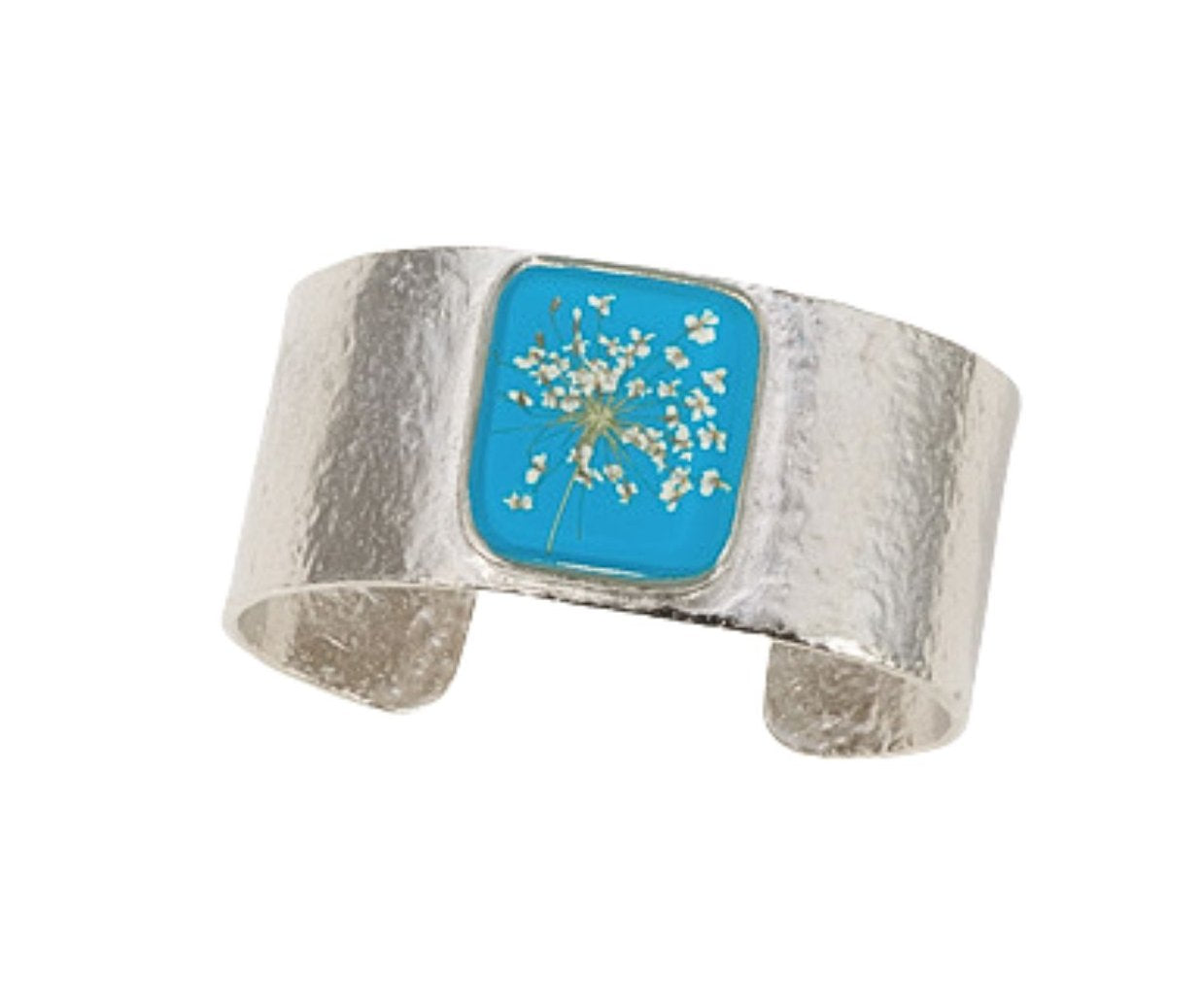 Laceflower on Belize Breeze Medium Square Cuff Bracelet
