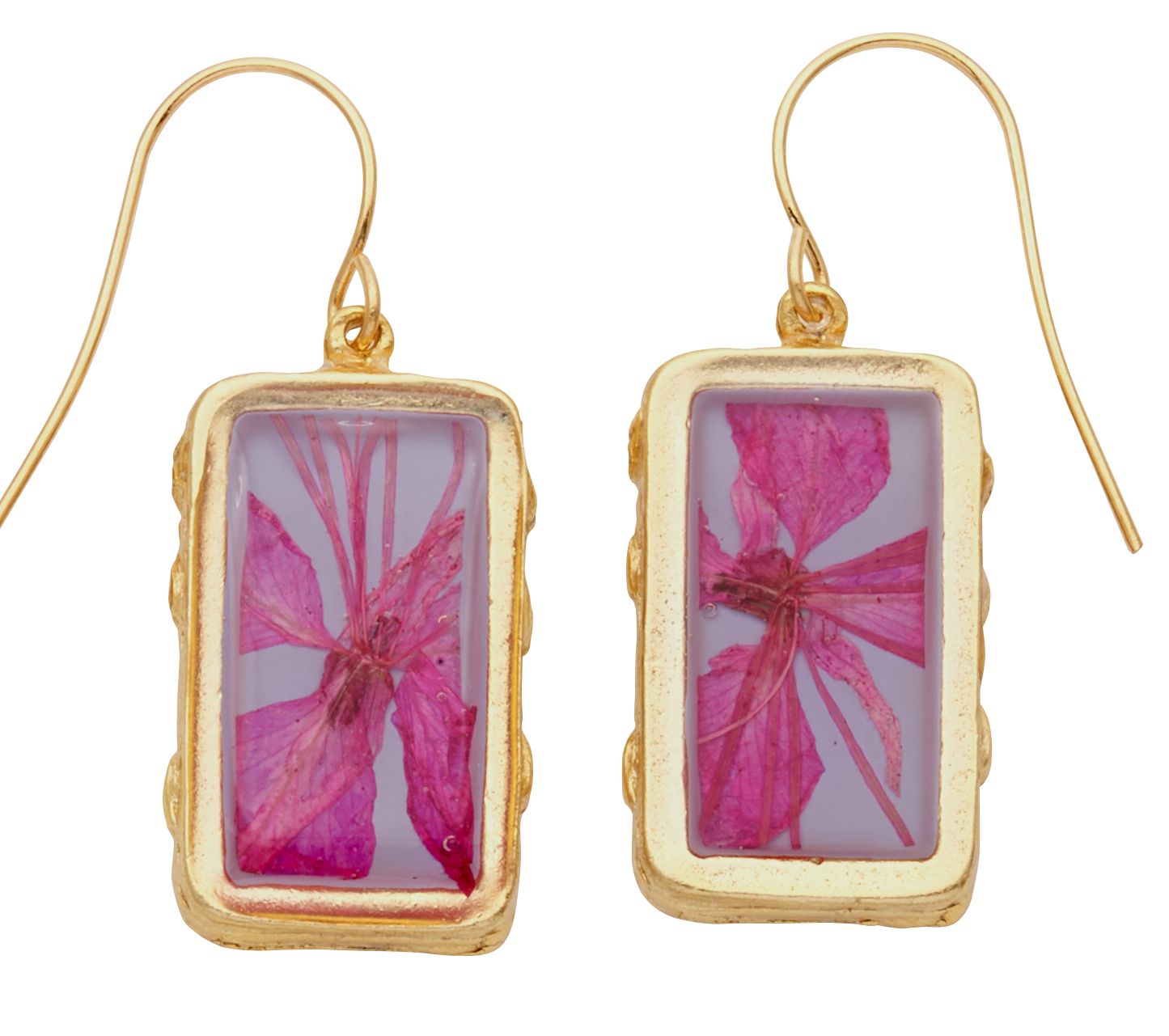 Mountain Peach Blossom Small Rectangle Earrings