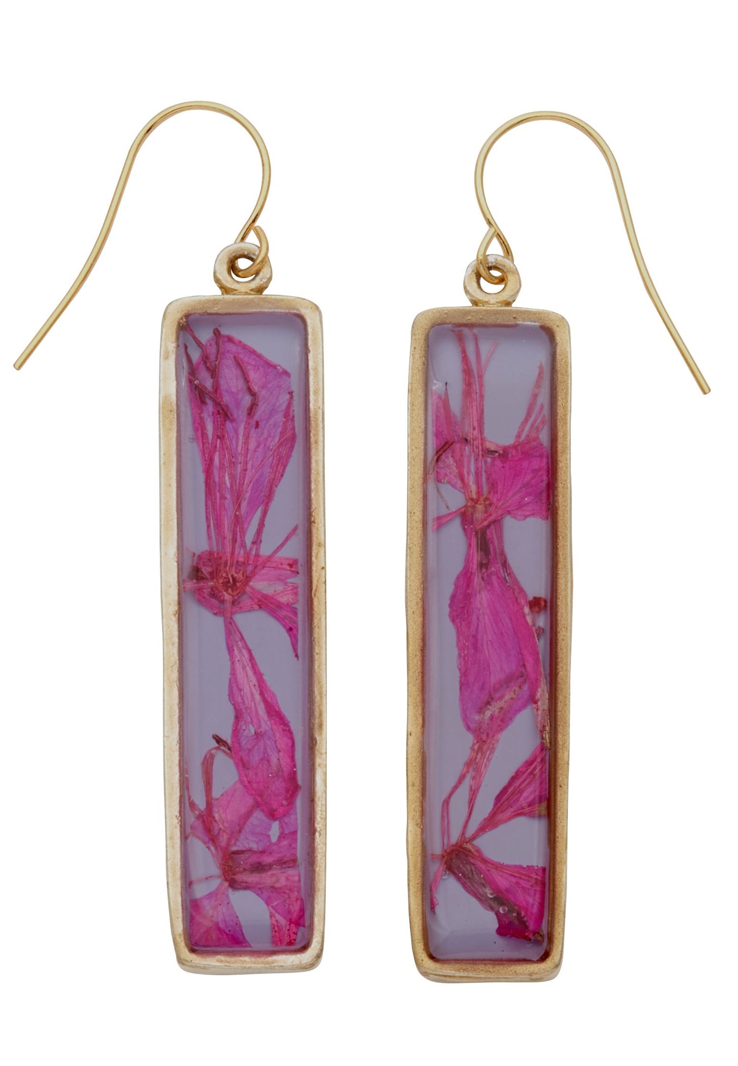 Mountain Peach Blossom Long Rectangle Earrings