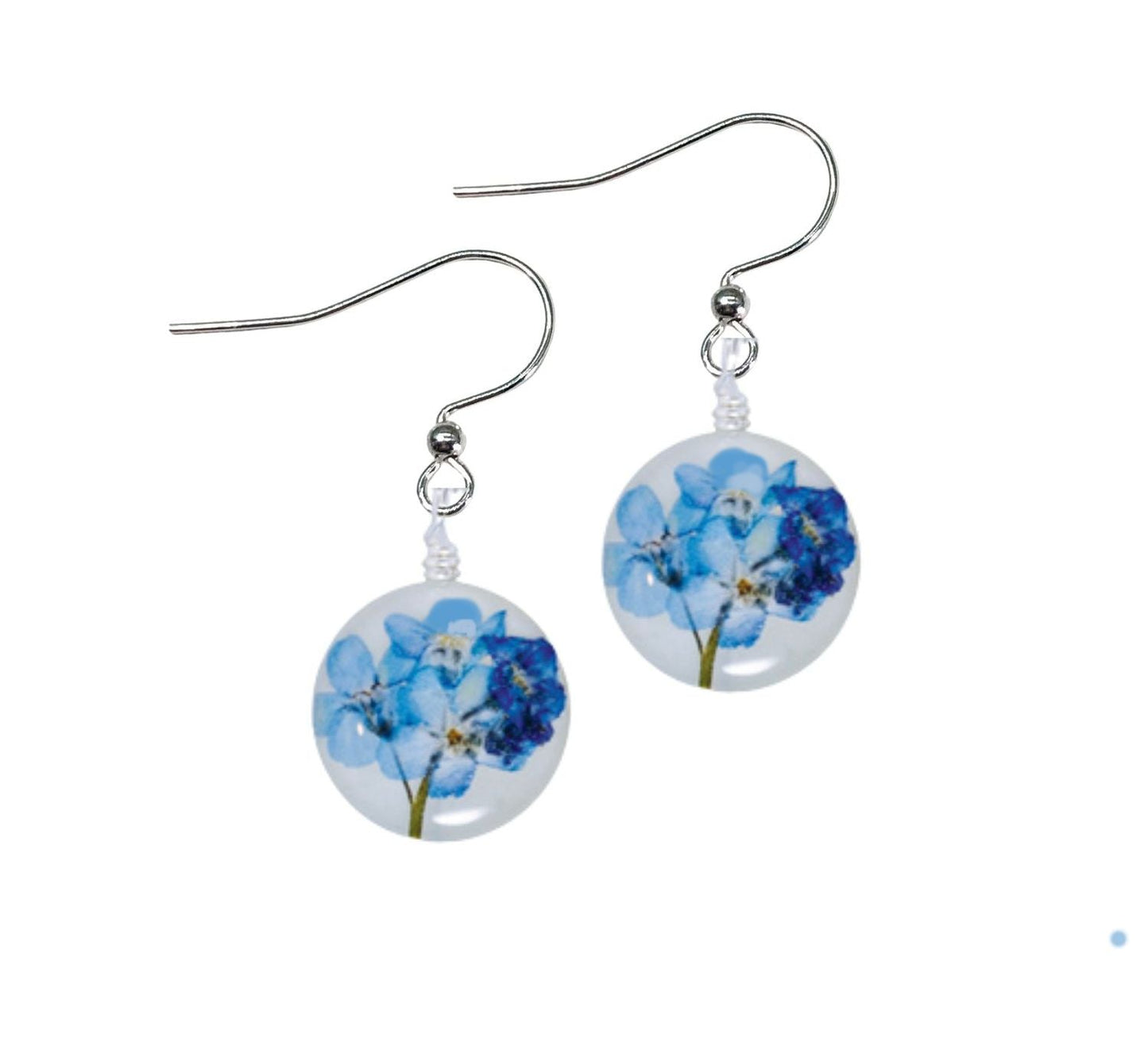 Forget Me Not On Shell Petite Round Earrings