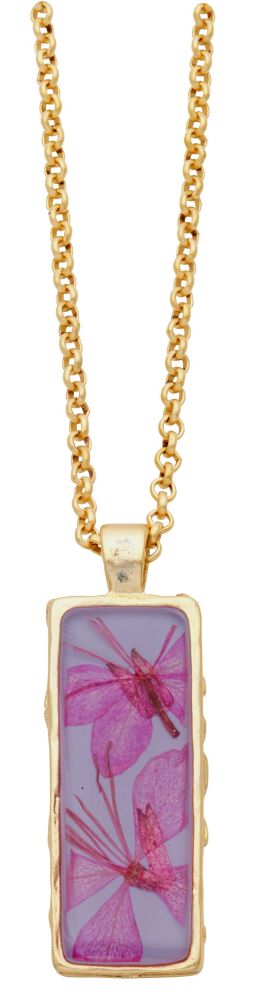 Mountain Peach Blossom Large Rectangle Necklace