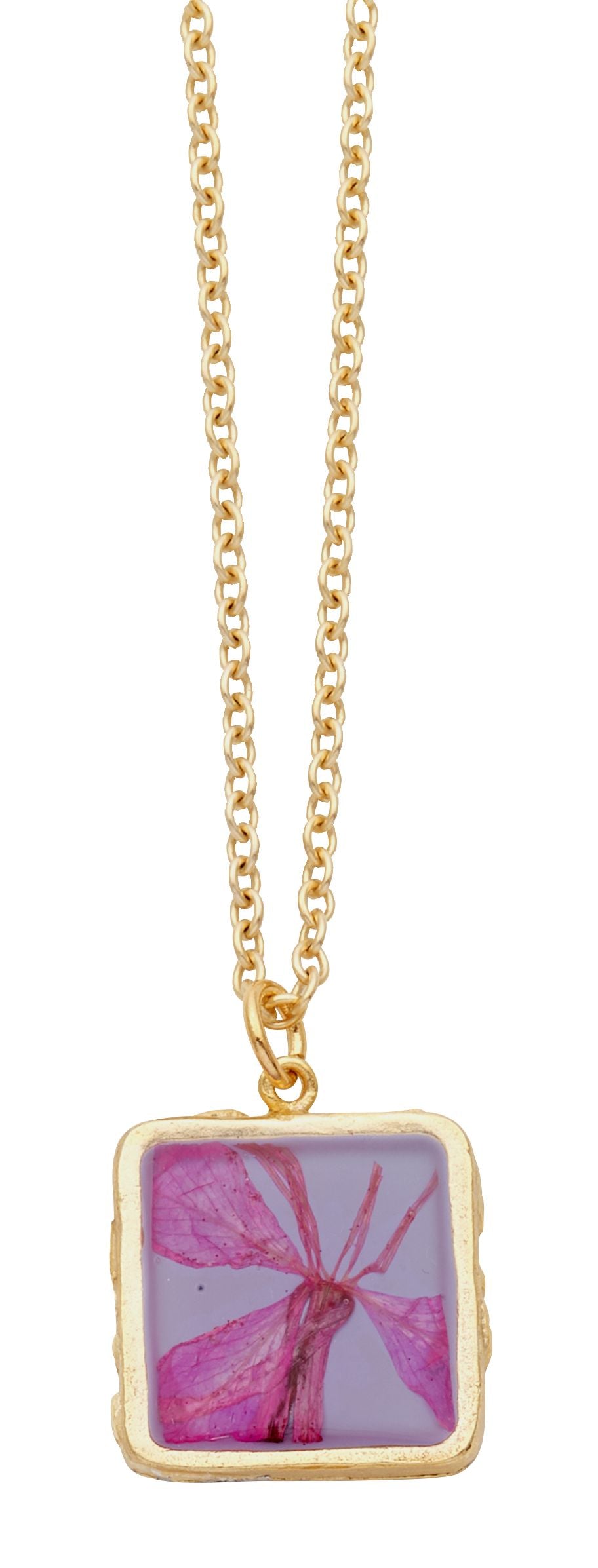 Mountain Peach Blossom Small Square Necklace