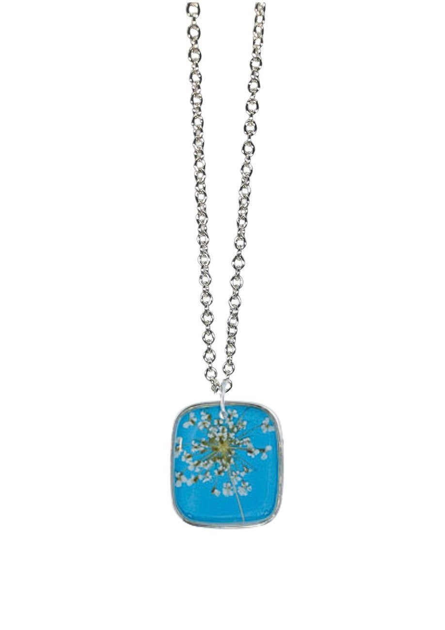Laceflower on Belize Breeze Medium Sqare Necklace