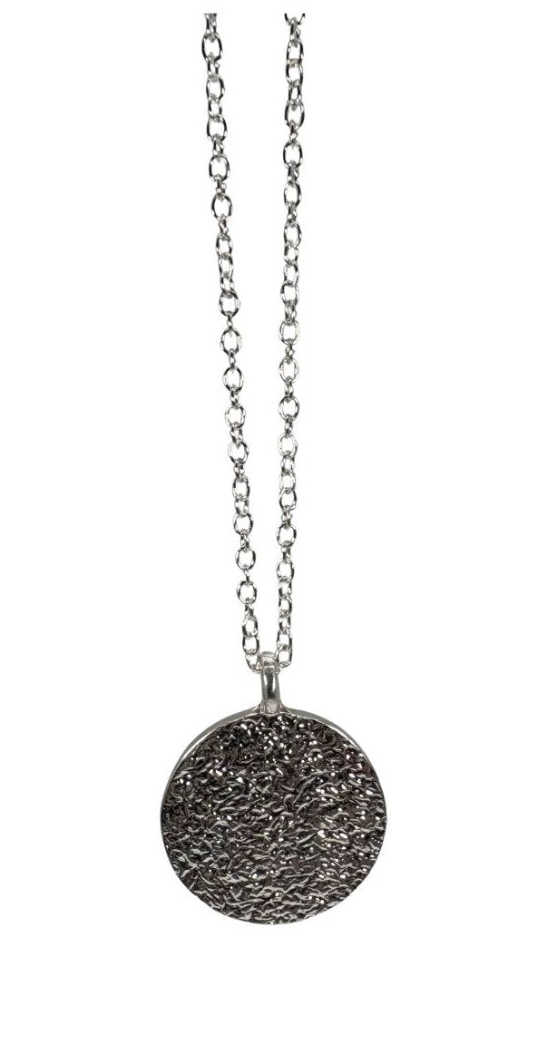 Laceflower on Blood Orange Medium Round Necklace