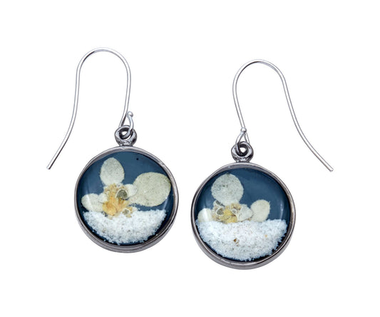 "Succulents" Silverleaf Round Earrings