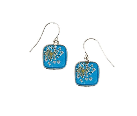 Laceflower on Belize Breeze Petite Square Earrings