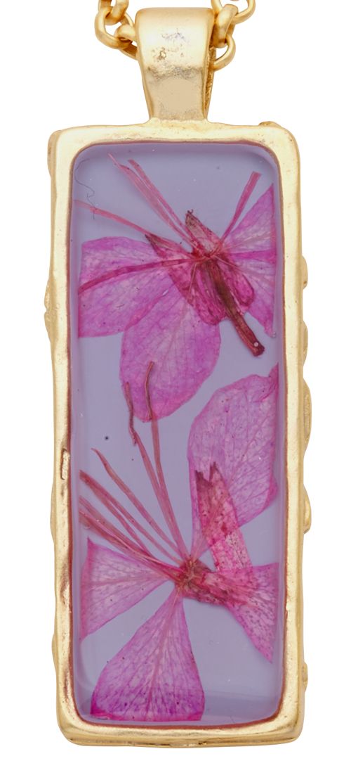 Mountain Peach Blossom Large Rectangle Necklace