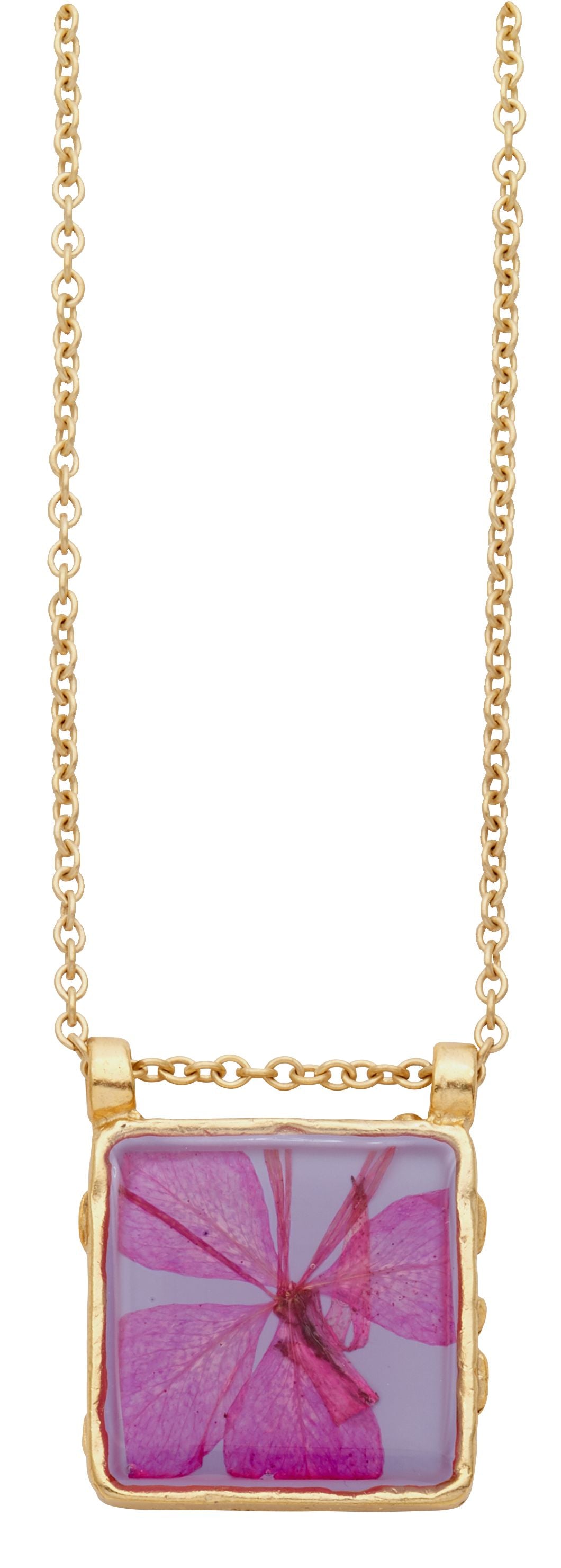 Mountain Peach Blossom Large Square Necklace