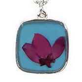 Boronia on Turquoise Small Square Necklace