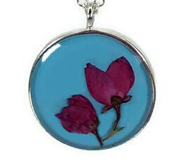 Boronia on Turquoise Medium Round Necklace