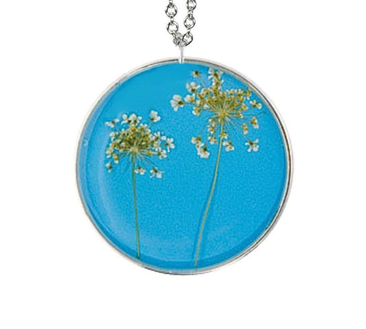 Laceflower on Belize Breeze 16" Large Round Necklace