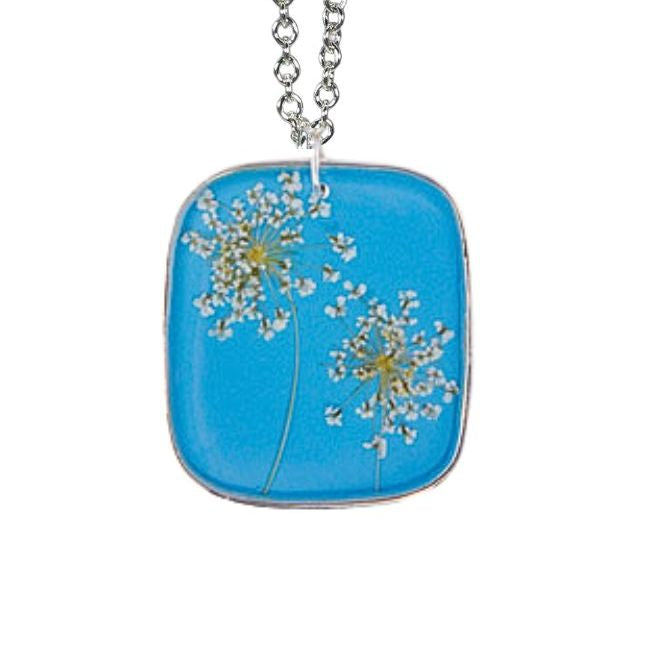 Laceflower on Belize Breeze Large Square Necklace