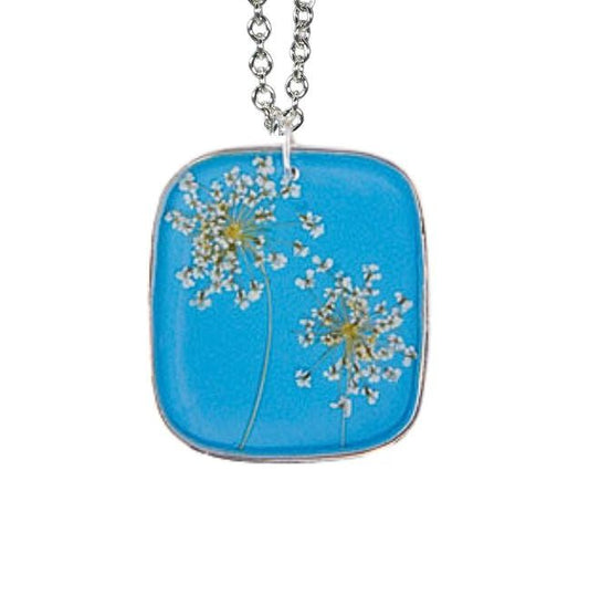 Laceflower on Belize Breeze Large Square Necklace