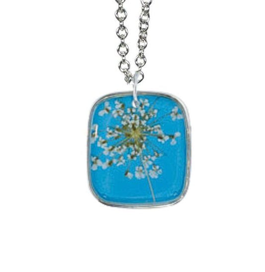 Laceflower on Belize Breeze Medium Sqare Necklace
