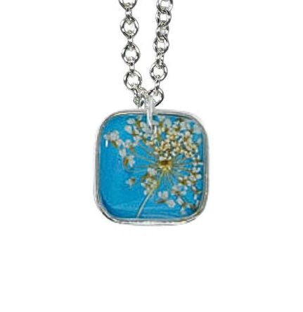 Laceflower on Belize Breeze Small Square Necklace