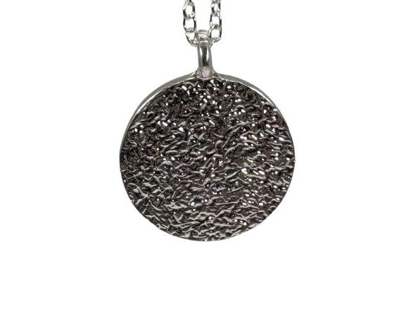 Laceflower on Blood Orange Medium Round Necklace